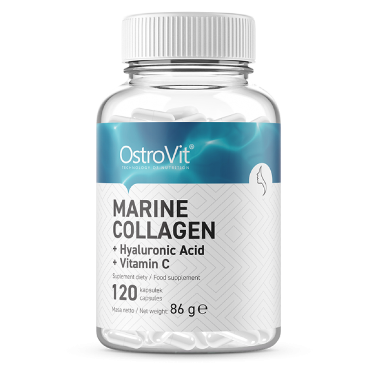 Jūras kolagēns + Hialuronskābe + C vitamīns (120 kapsulas)