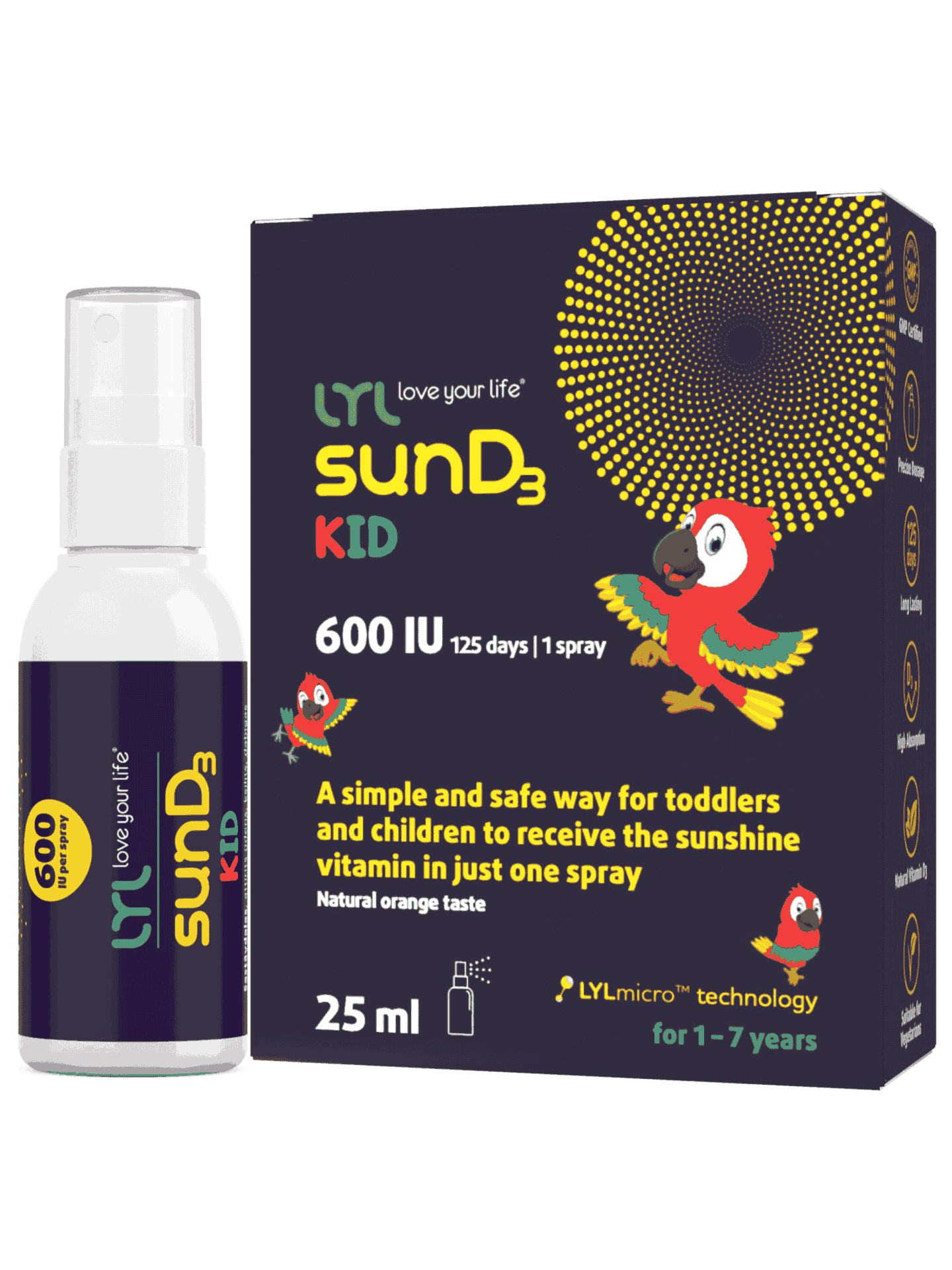 LYL sunD3 KID 600 SV, sprejs (25 ml)