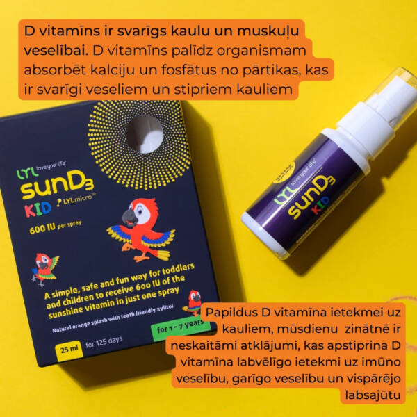 Vitamīns D3 / LYL SunD3 Kid 600IU (25ml) - Image 3
