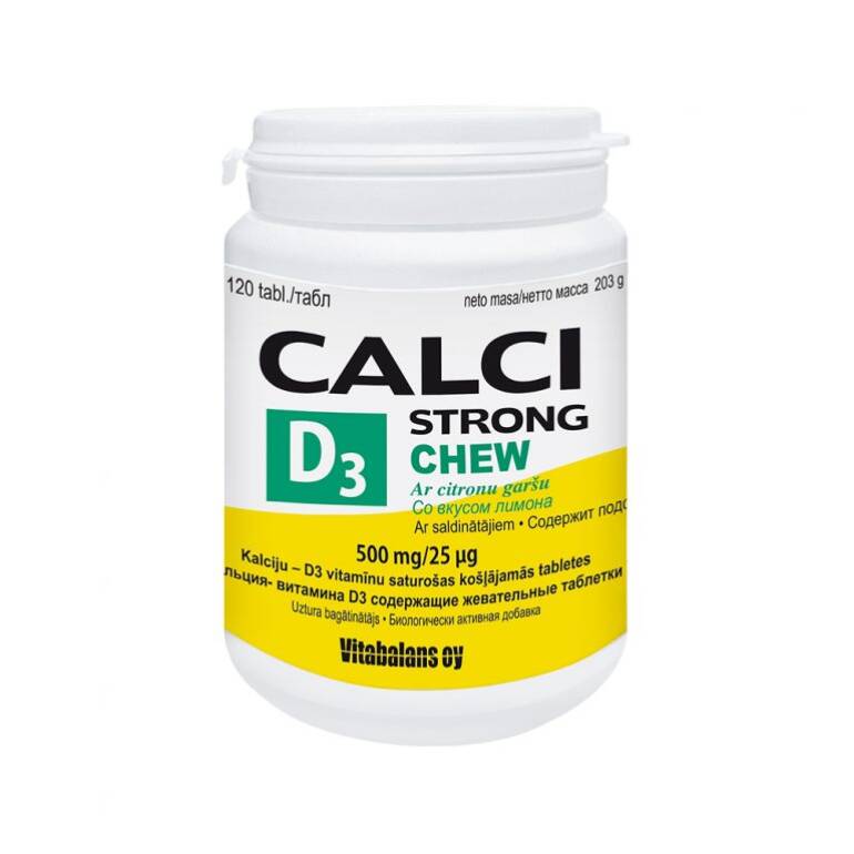 Kalcijs / Calci Strong + D3 Chew (120 tabletes)
