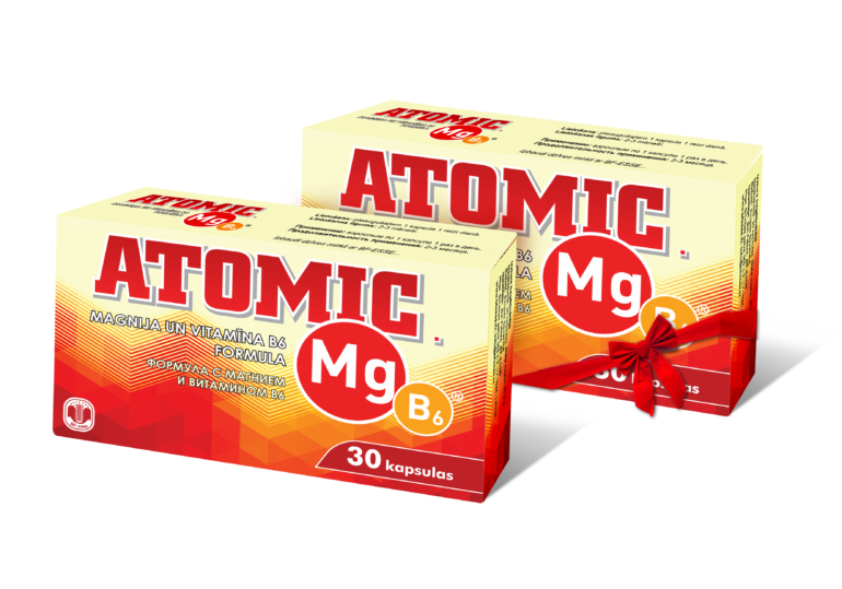 Magnijs / Atomic Mg + B6 (1+1 Dāvanā)