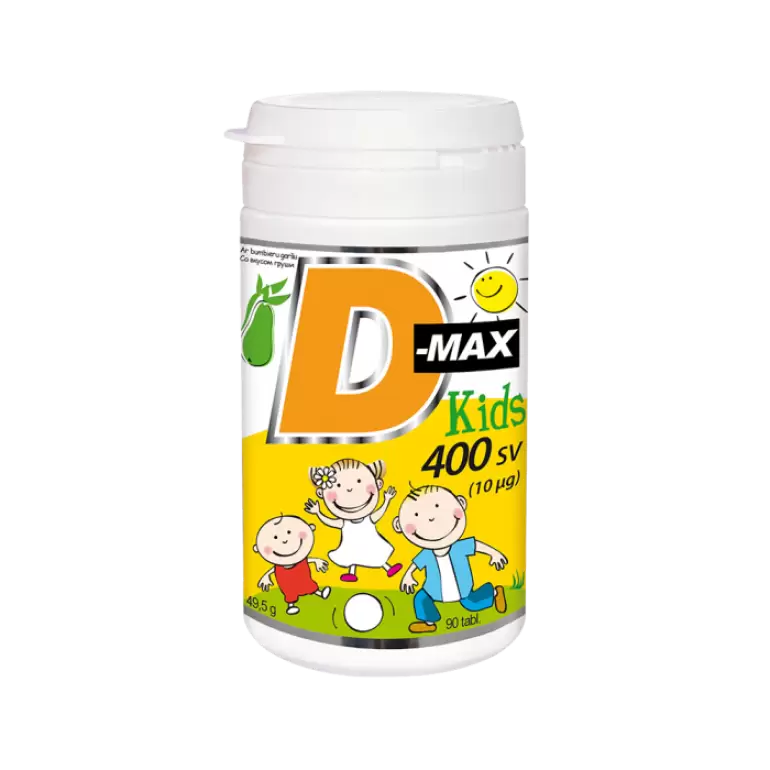D3 vitamīns / D-max KIDS 400sv (90 tabletes)