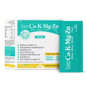 Kalcijs, Kālijs, Magnijs, Cinks, D3 / bio Ca+K+Mg+Zn+D3 (28 paciņas)