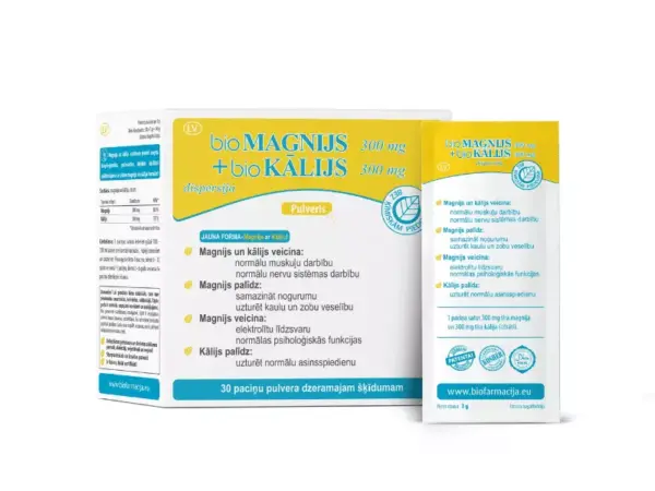 bio Magnijs 300mg + bio Kālijs 300mg (30 paciņas)