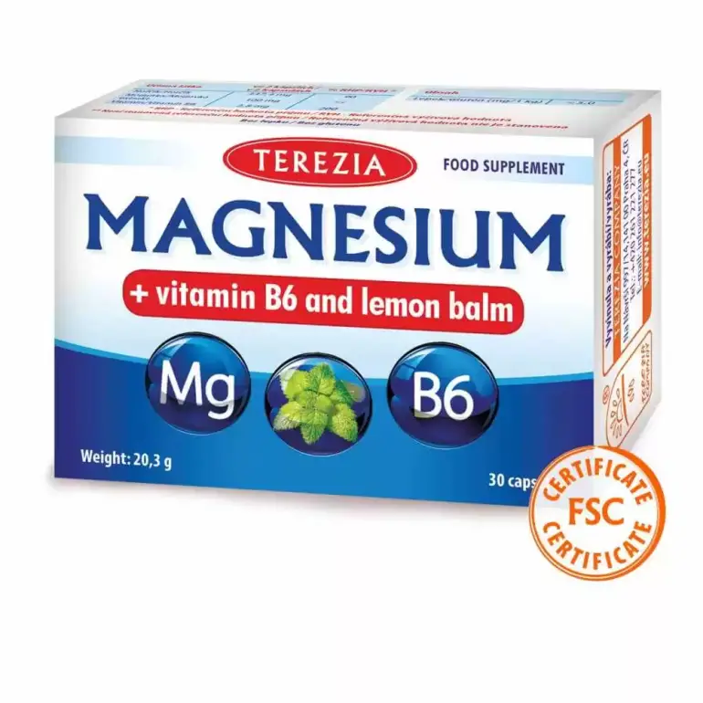 Magnijs / MAGNESIUM + vitamin B6, Lemon Balm (30 kapsulas)