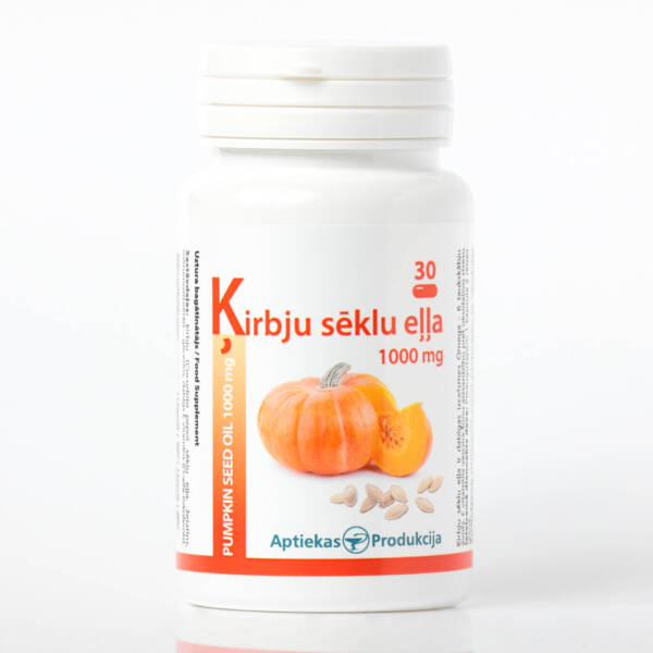 Ķirbju sēklu eļļa 1000 mg (30 kapsulas)