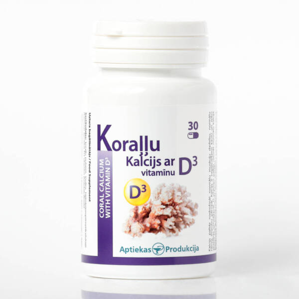 Koraļļu kalcija komplekss ar D3 (30 kapsulas)