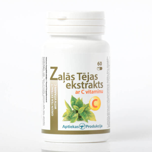 Zaļās tējas ekstrakts ar C vitamīnu (60 kapsulas)