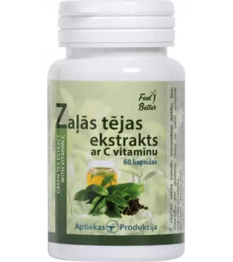 Zaļās tējas ekstrakts ar C vitamīnu (60 kapsulas)