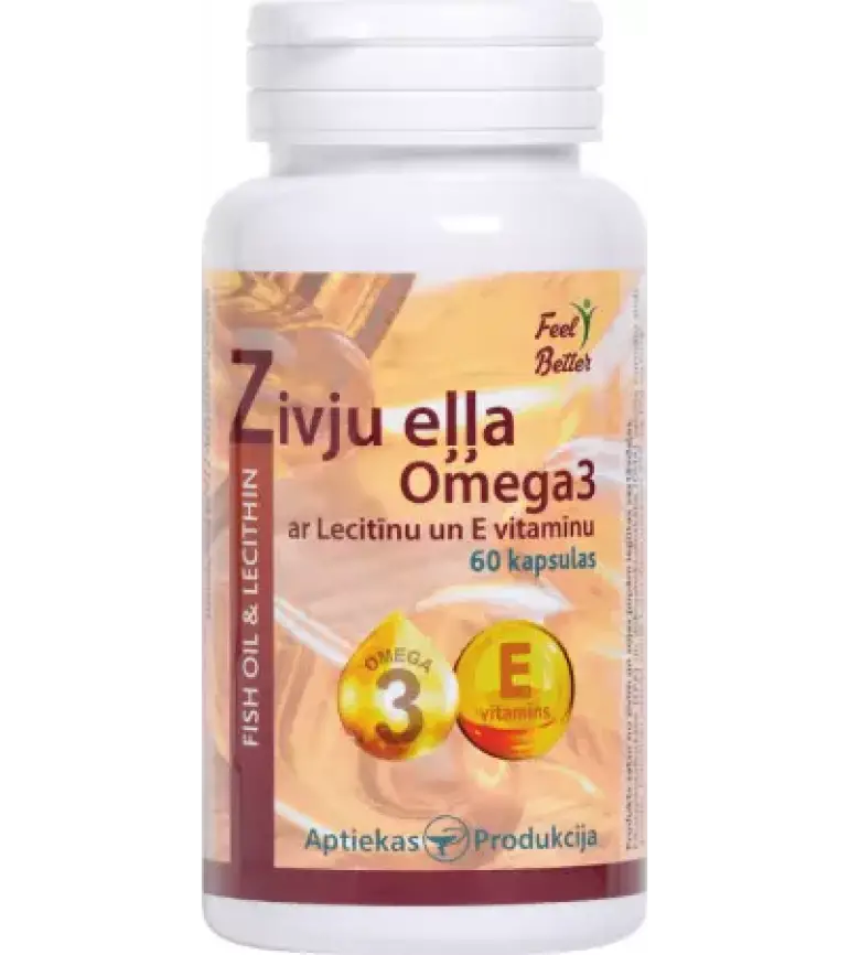 Zivju eļļa Omega 3 ar lecitīnu (60 kapsulas)