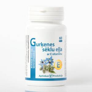 Gurķeņu eļļa 500mg + E vitamīns (60 kapsulas)