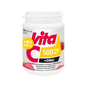 Vita C 500mg + D3 vitamīns + Zinc (150 tabletes)