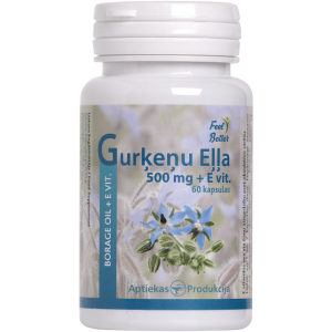 Gurķeņu eļļa 500mg + E vitamīns (60 kapsulas)