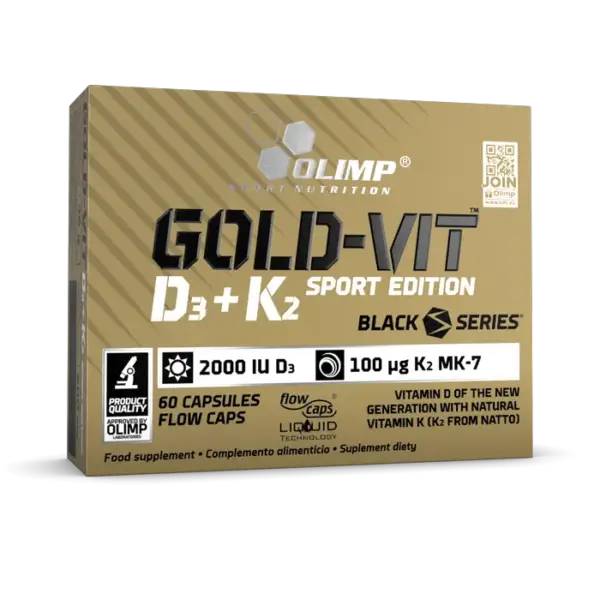 D3 + K2 vitamīns / Gold-Vit D3 + K2 SPORT EDITION (60 kapsulas)