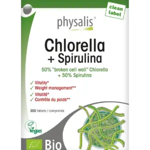 Hlorella + Spirulīns / Chlorella + Spirulina (200 tabletes)
