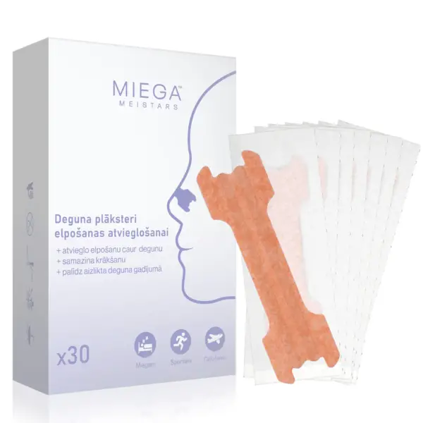 Deguna plāksteri elpošanas atvieglošanai (30 plāksteri)