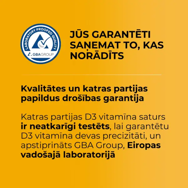 Vitamīns D3 / LYL SunD3 PRO CAPS (60 kapsulas) - Image 5
