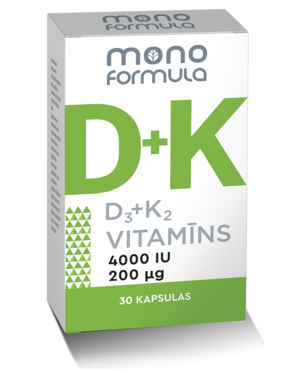 D3 + K2 vitamīns (30 kapsulas)