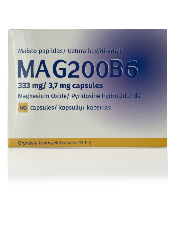 Magnijs + B6 / MAG200B6 (60 kapsulas)