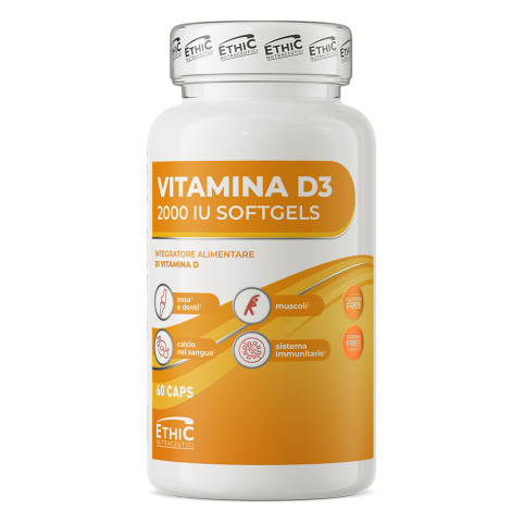 Vitamīns D3 2000IU (60 kapsulas)