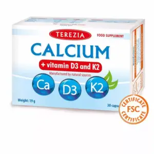 Kalcijs + Vitamīni D3+K2 / Calcium+Vitamins D3+K2 (30 kapsulas)