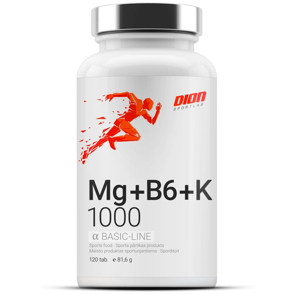 Magnijs, B6 un Kālijs / Mg + B6 + K (120 tabletes)